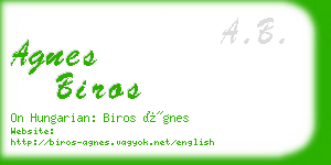 agnes biros business card